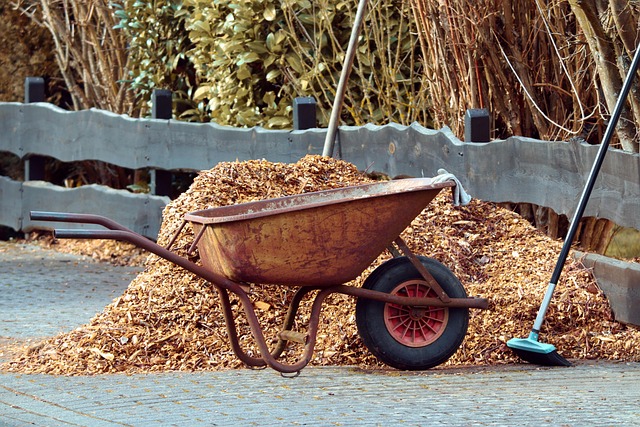 wheelbarrow full of dirt