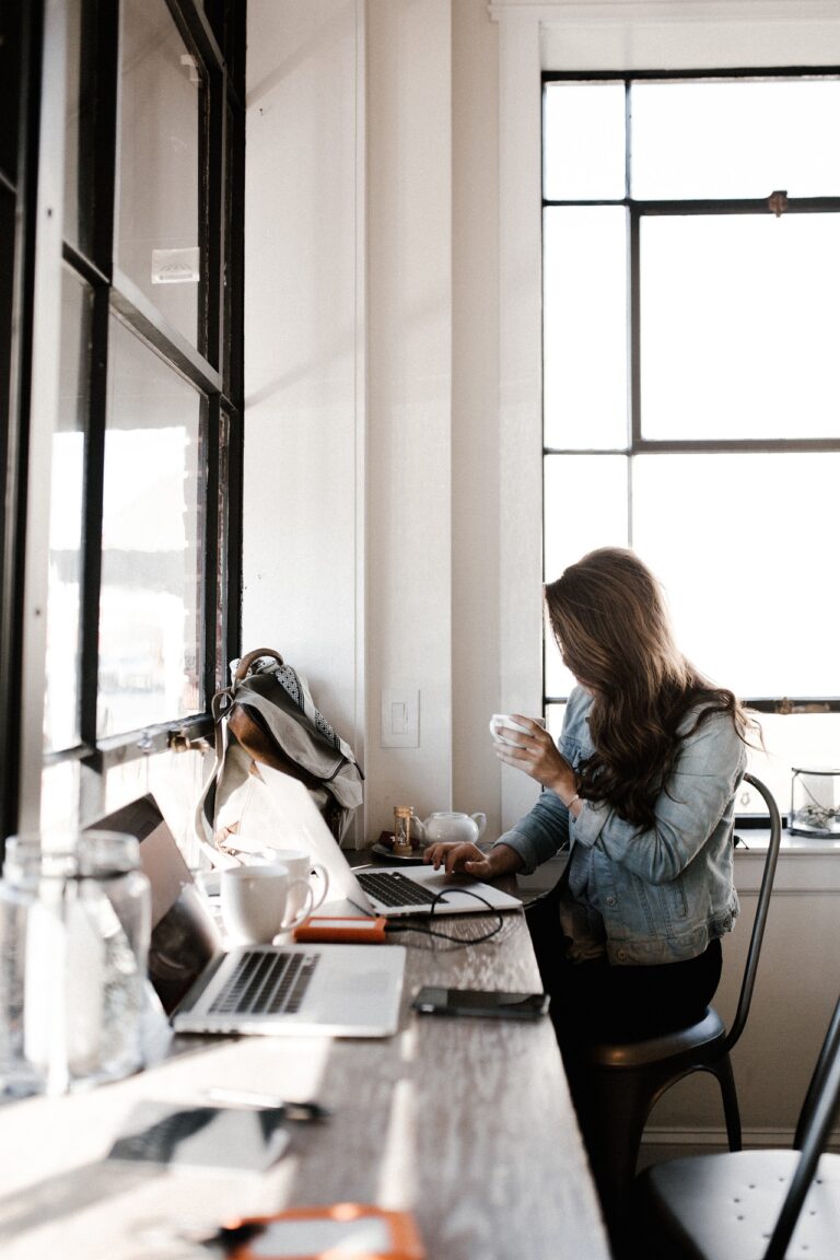 single lady working alone